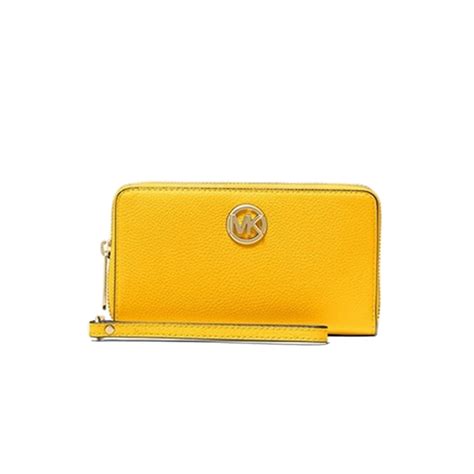 michael kors fulton wristlet leather|Fulton Pebbled Leather Smartphone Wristlet .